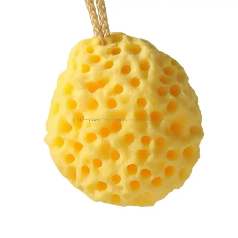 Bright Yellow Bath Ball With Easy Grip Handle Stimulates Color Recognition For Toddlers