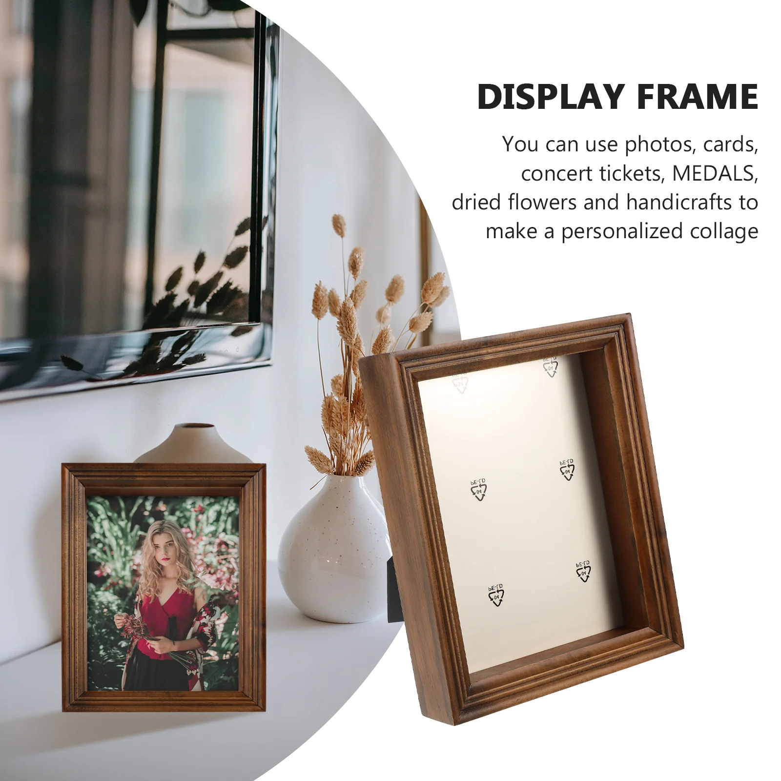 

8Inch Flower Shadow Box Display Case Frame for Dried Flowers Keepsakes Memory Ornament Rustic Home Decor Shadow Box