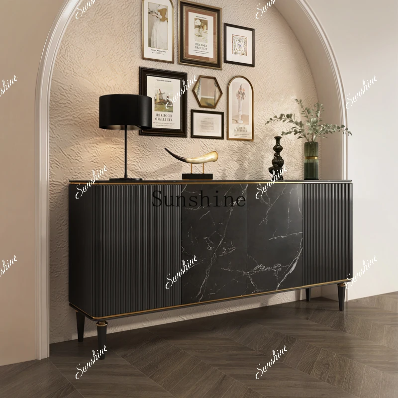 

Italian rock slab front door living room high-end storage decorative cabinet FT