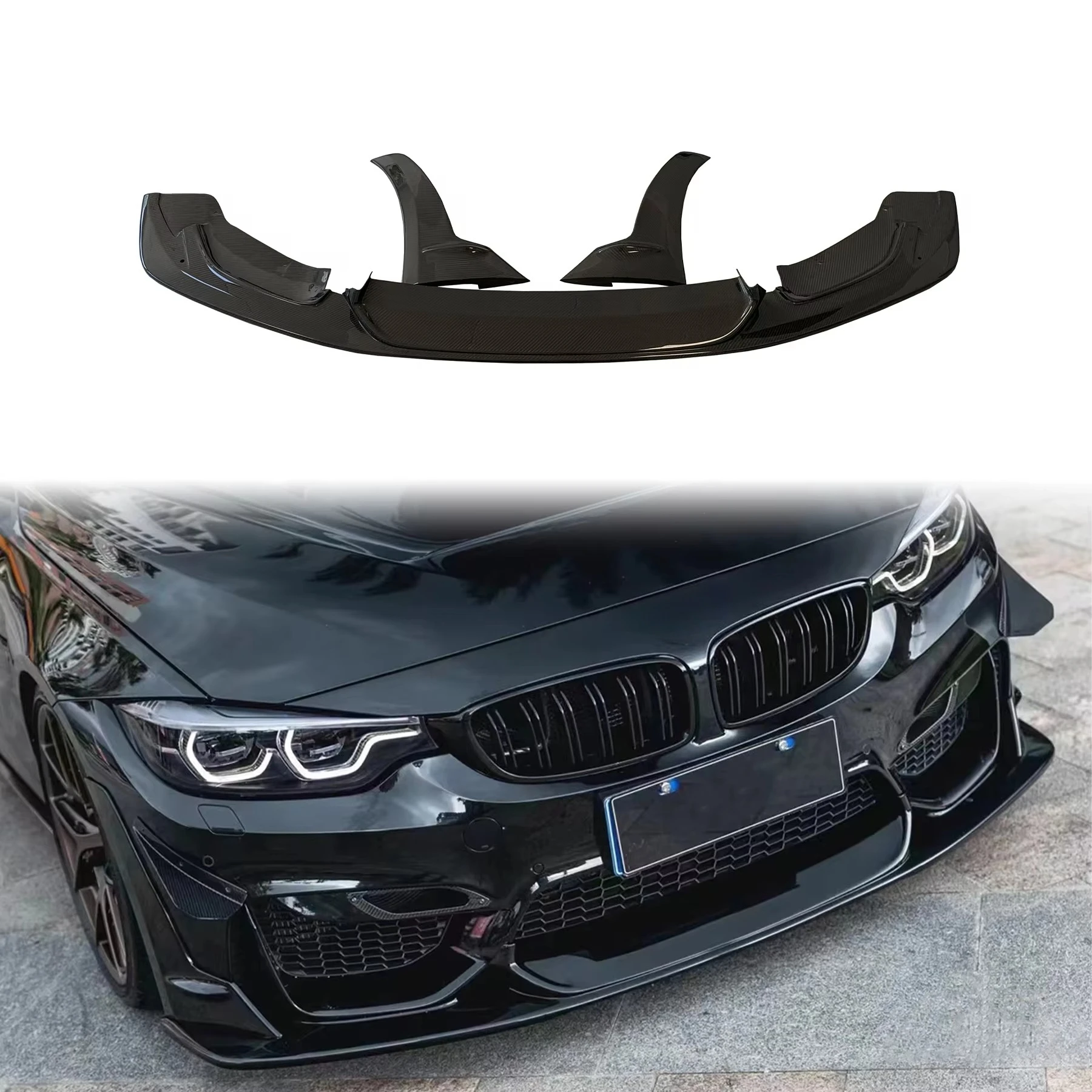 

M3/M4 Auto Parts Front Spoiler Laptorr Style Carbon Fiber Front Bumper Front Lip for M3/M4 F80/F82