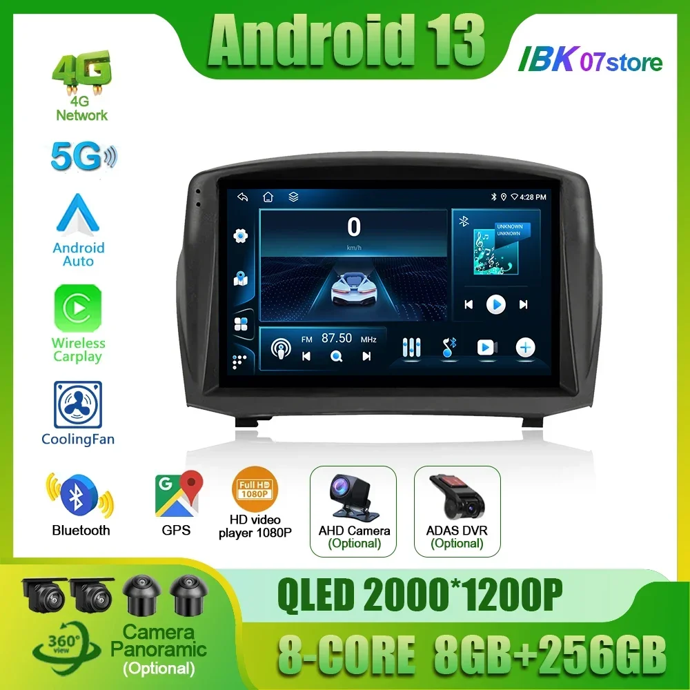 For Ford Fiesta Mk 6 2008-2019 Android 14 Car Radio Multimedia 4G GPS Navigation Player Wireless Bluetooth Carplay Touch Screen