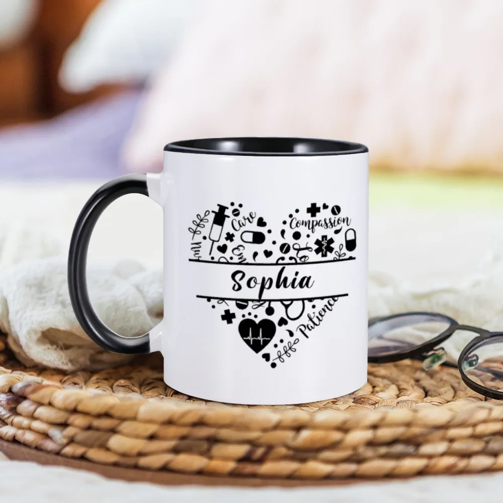 Personalized Name Nurse Coffee Mug Unique Physician Home Office Drinkware Appreciation Gift For Doctors Nurses Healthcare Worker