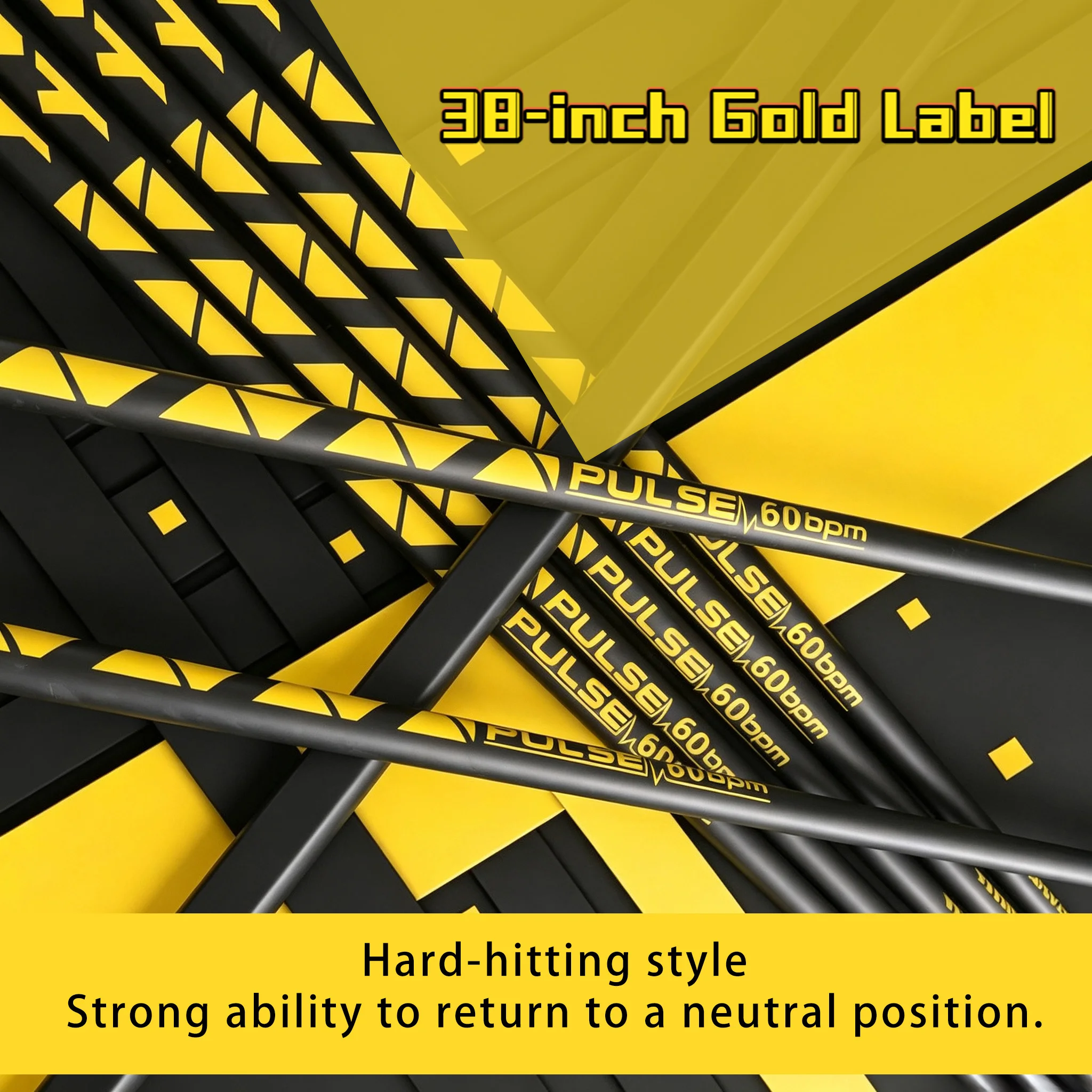 Strong Performance Yellow-Black Golf Putter Shaft, 38inch Standard Shaft Length, 128 Grams ±2 Grams Weight, 0.370 Tip Specification, Optimizes Putter Path Stability, Suitable as a Christmas or Halloween Golf Gift