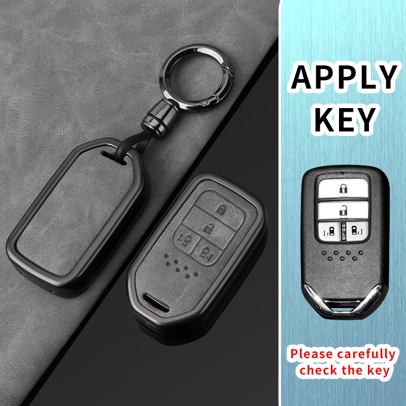 4Buttons Leather Car Key Case Cover Shell Fob For Honda HR-V MPV EX Odyssey Stepwgn Elysion Civic Fit Accord Pilot CRV Protector