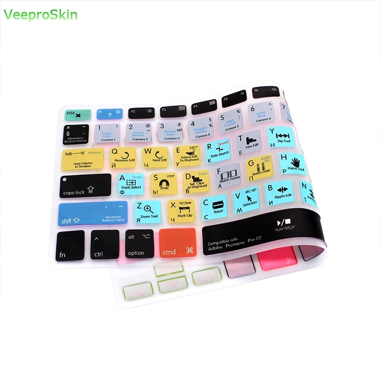 Russian Premiere Pro CC Shortcuts Keyboard Cover For MacBook Pro Retina Air 13