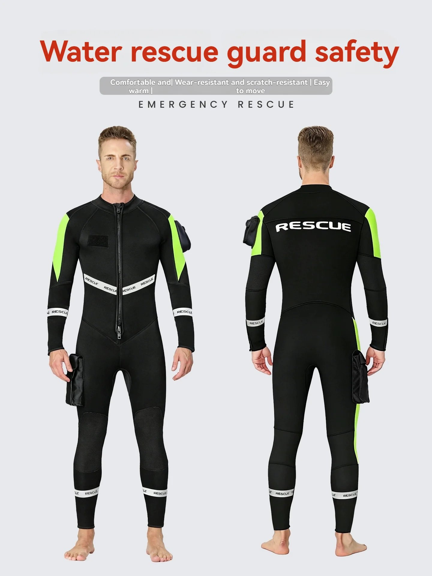 

Professional Water Rescue WetSuit - 3mm Neoprene Full Body with Reflective Stripes | Coldproof Diving Gear for Safety & Warmth