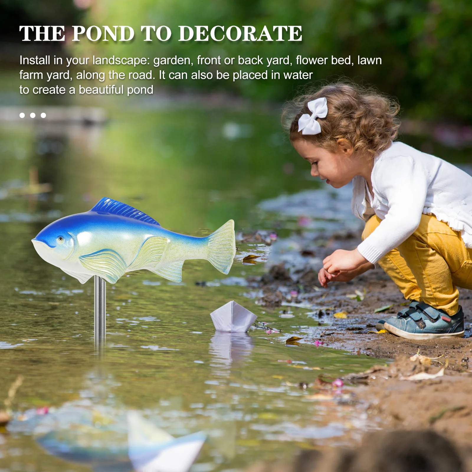 

Resin Carp Statue Garden Fish Sculpture for Outdoor Pond Decor Courtyard Lawn Accessory Natural Color Fade Resistant Swimming