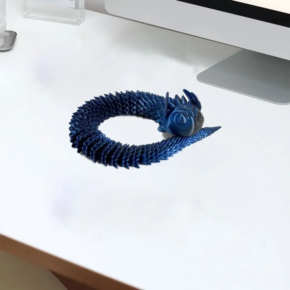 Luminous Printing Model 3D Printed Snake Handmade Rotatable Simulated Snake Ornament Realistic Animal Simulation Model Kids Gift