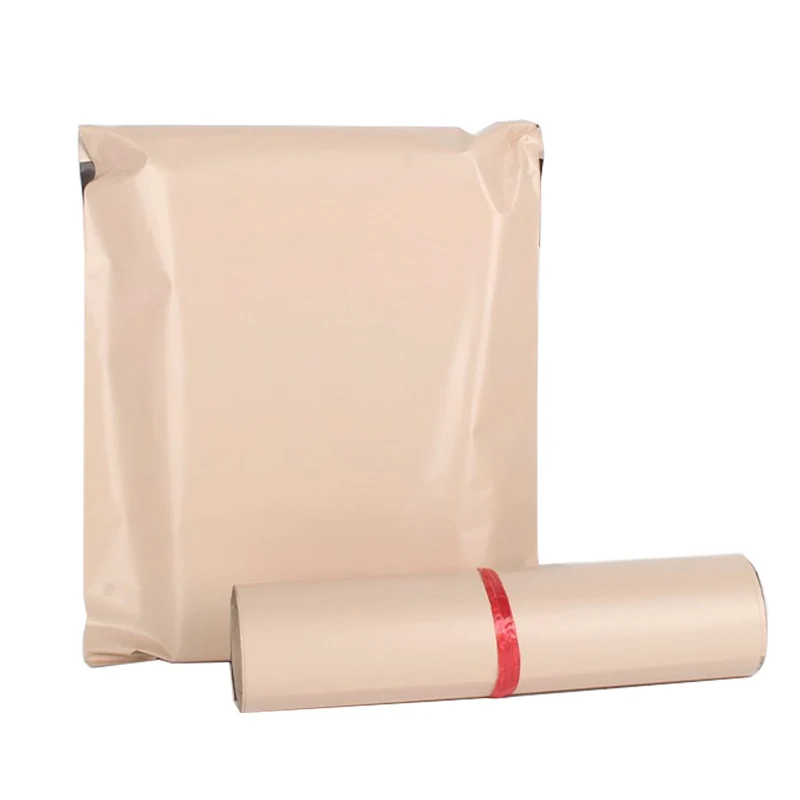 50 Stks/pak Koerierstas Beige Waterdichte Postzakken Poly Envelop Verpakking Kleding Express Tas Mailer Postverzending Tassen