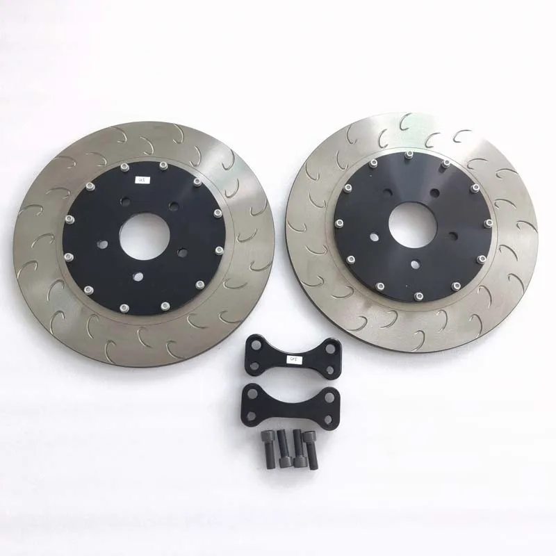 355X22 مللي متر زوج القرص الخلفي غير العائمة D58 حفر أنوديس الفضة لأودي S6 C7