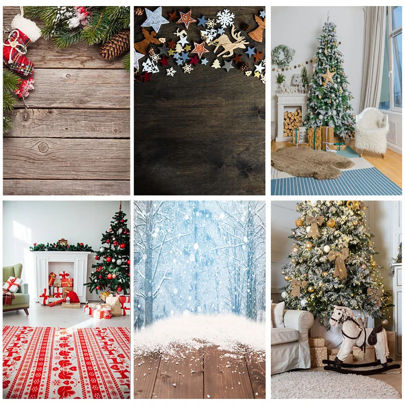 

Christmas Theme Photography Background Christmas tree Fireplace Portrait Backdrops For Photo Studio Props 22722 SD-04