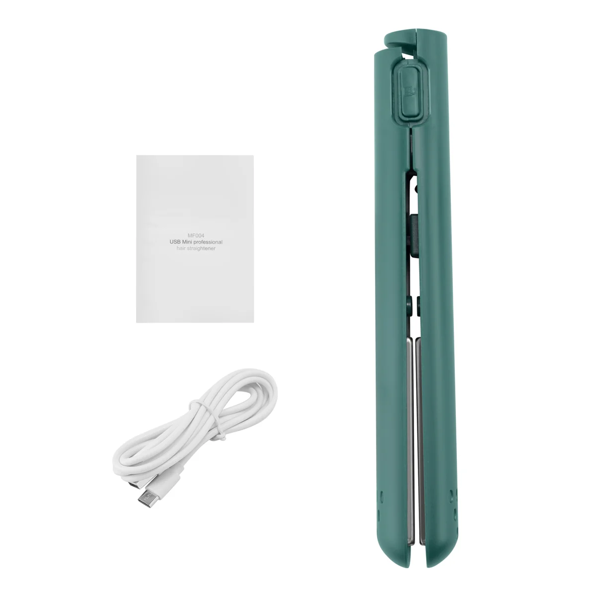 مكواة فرد الشعر كابل USB صغيرة محمولة لفرد الشعر المستقيم والشباك ذات الاستخدام المزدوج للطلاب باللون الأخضر