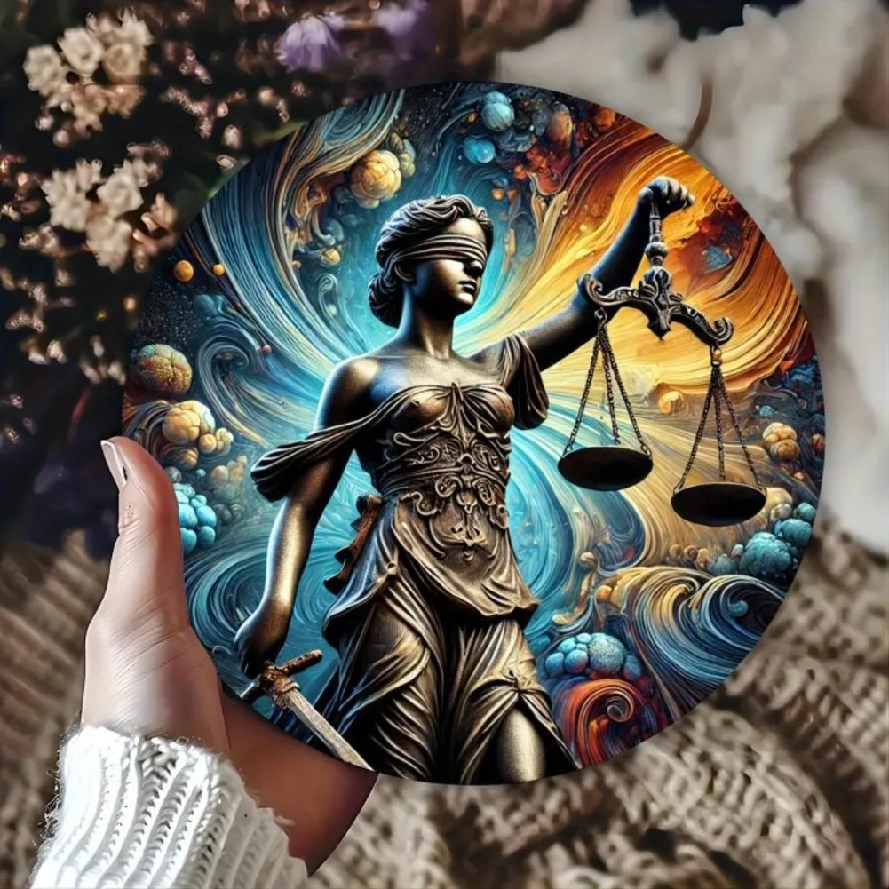 1. Barang Genel Papan Tanda الألومنيوم Logam العدالة ديفي - سيني Dinding Hiasan (8x8 بوصة) | سيسوى هاثام، دبور، روانج ماكان #1