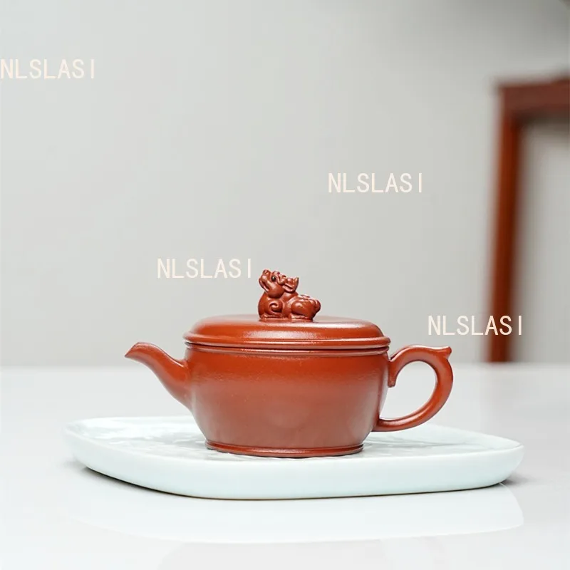 

Чайник Da Hong Pao Qilin Hanwa 120 мл, малый объем, с сетчатым фильтром, из фиолетовой глины, для чайной церемонии Кунг-фу, аксессуары для чаепития