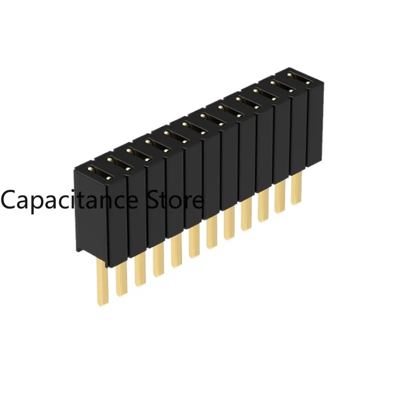 10PCS 1.27x2.54mm gold-plated female connector single row/double row H4.60W1.80 plastic terminal 180 degrees.