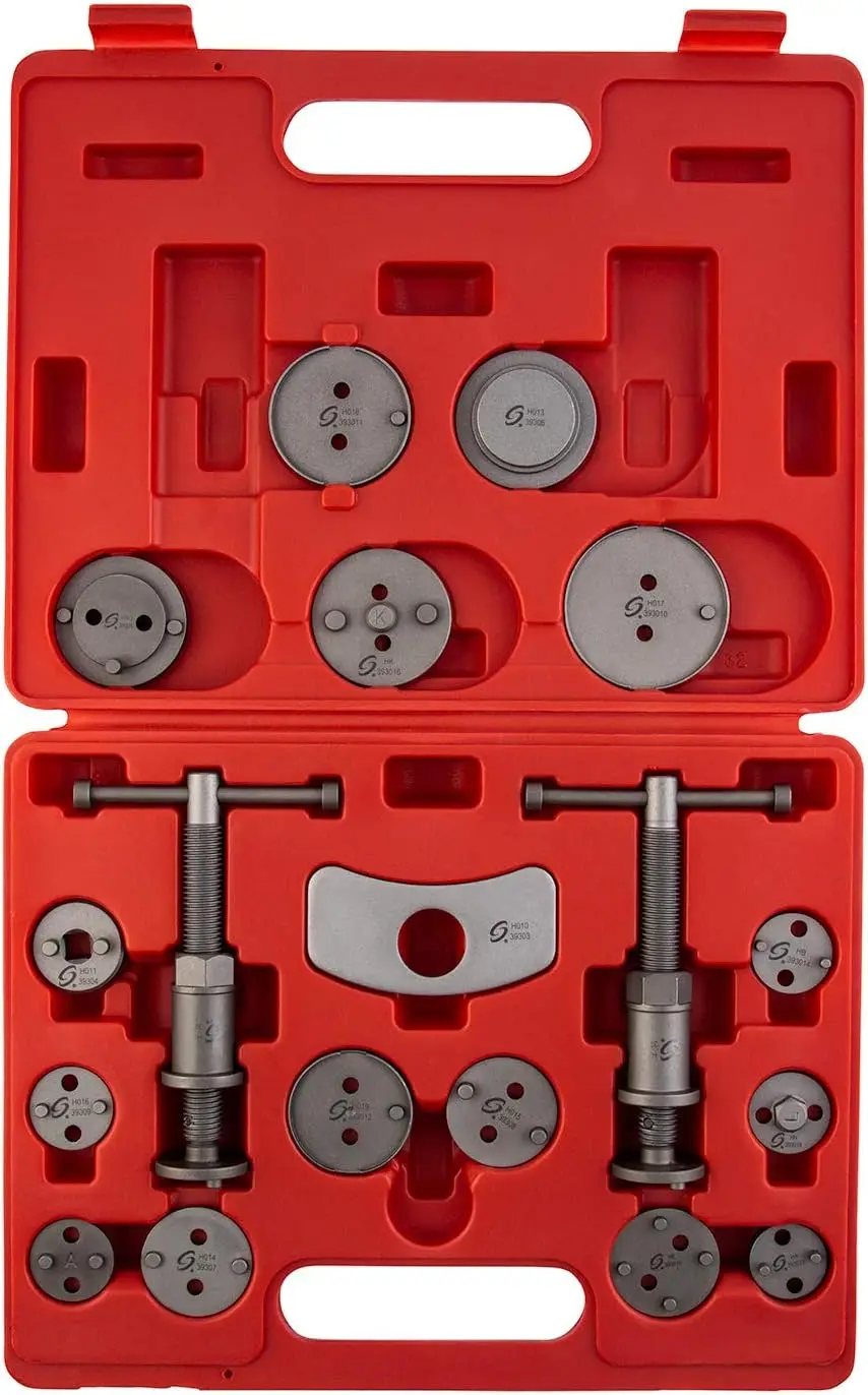 3930 Master Brake Caliper Tool Set, 18-Piece with Magnetic Bolts, Spreader & Compressor for Pad Replacement