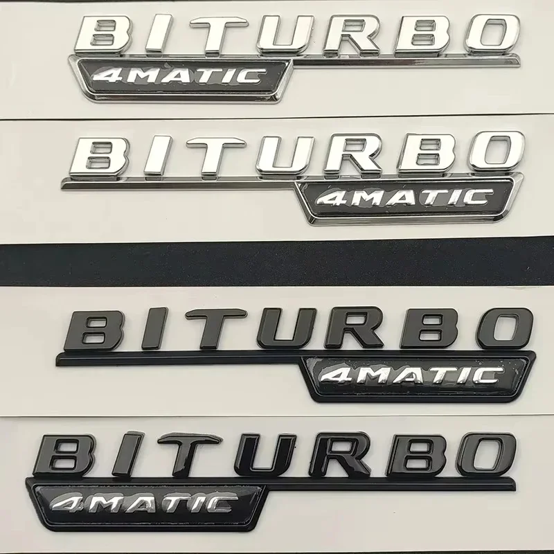 3D ABS Car Rear Trunk Badge Logo Letters E 43 BITURBO 4 MATIC Emblem Sticker For Mercedes Benz E43 AMG W213 W212 Accessories