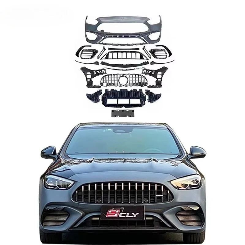 

Car Bodykit for C-Class W206 Upgrade C63 Bodykit Front Bumper with Grille Rear Bumper Diffuser Side Skirt 2022