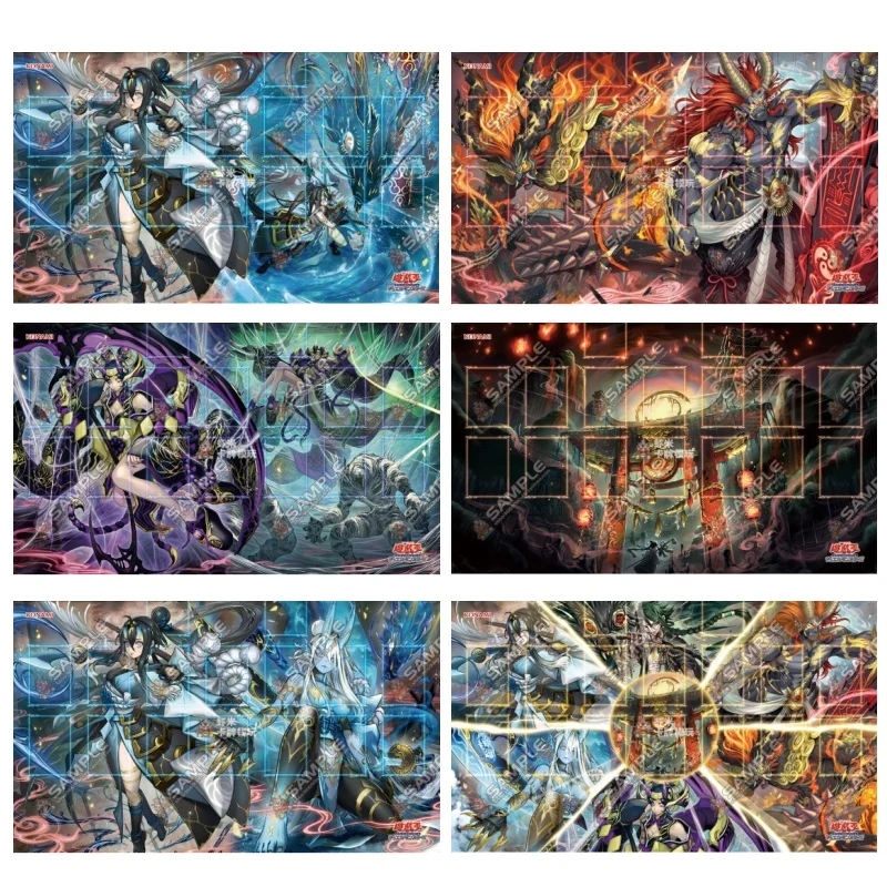 600x350mm Yu-Gi-Oh! Mikumari, die Versiegelungs-Göttin, Ashtra-Spielmatte, Kuzuha, die Bezaubernde Göttin, Ashtra-Gummi-Brettspiel-Kartenmatte, Spielzeug