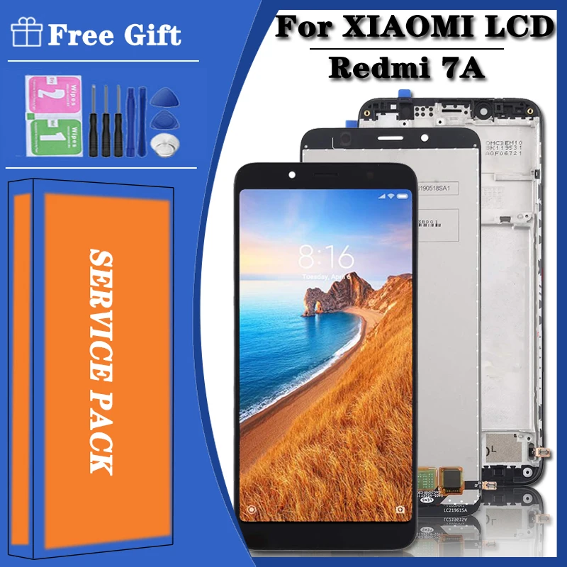 ЖК-дисплей 5,45 дюйма AAA + для Xiaomi Redmi 7A M1903C3EG, сенсорный экран с дигитайзером в сборе для Redmi 7a LCD MZB7995IN с рамкой