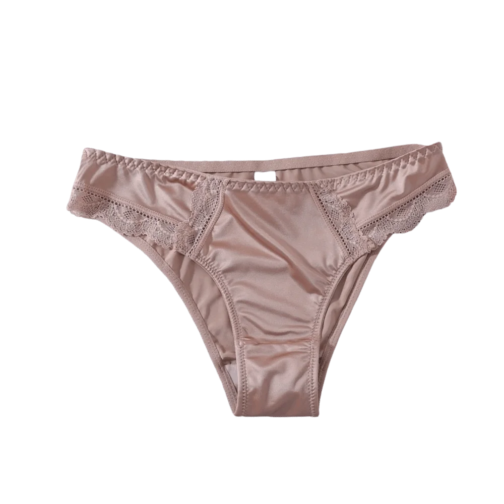 Smooth Low Waist Women Underwear Seamless Lace Triangle Panties French Style Lingerie Satin Silk Briefs Female