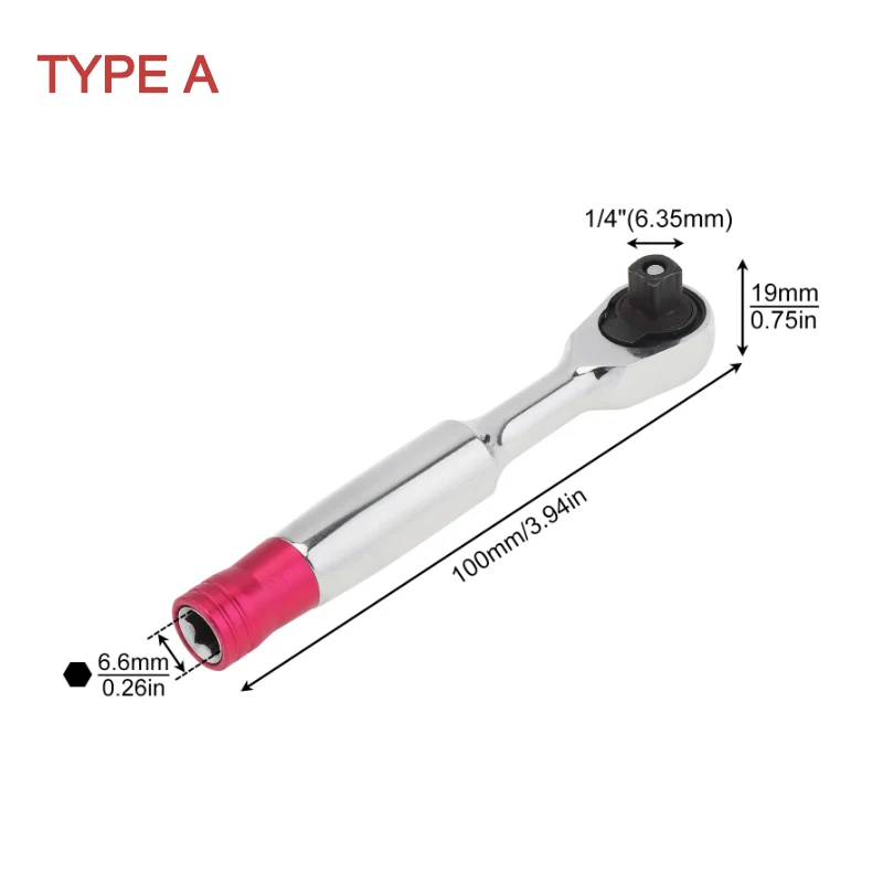 1/4 pollici Mini Torque Ratchet Wrench100mm chiave a bussola strumenti di riparazione strumento manuale di coppia per strumento Kit chiave a bussola per bicicletta del veicolo