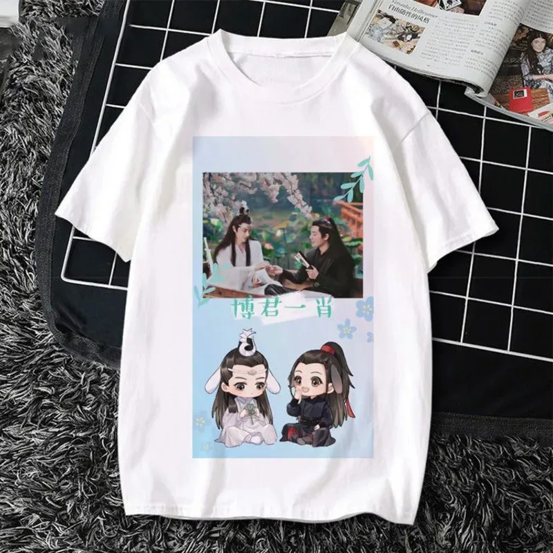 Cy2023 New Boxun Yixiao 의류 Xiao Zhan Wang Yibo 같은 반팔 티셔츠 BJYXSZD T 셔츠 Wei Wuxian Lan Wangji 의상