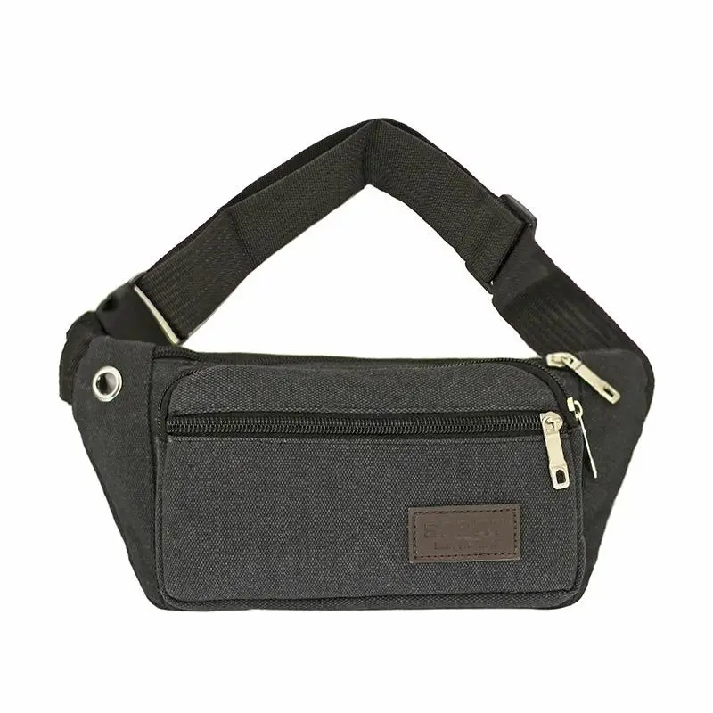 Men's Canvas Crossbody Bags Multifunctional Multi-Pockets Storage Bag Chest Shoulder Bag Large Capacity Waist Bag Chest Pack