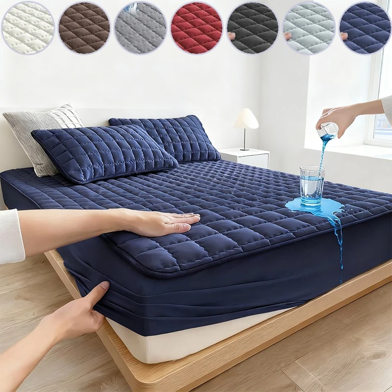 

Nordic style Solid Color Mattress Protector Cover Breathable Machine Washable for Single Double Size protege matelas imperméable