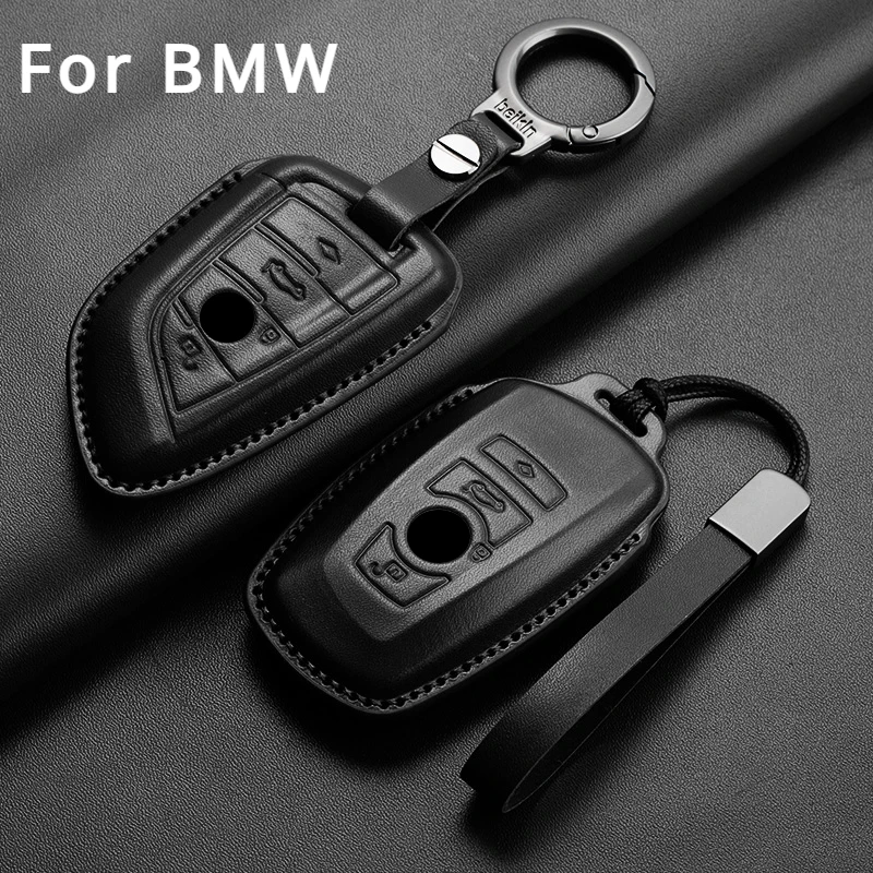 

Leather Car Remote Key Case Cover Shell For BMW 1 3 5 7 Series X1 X3 X4 X5 X6 G20 G30 F15 F16 F34 F10 F20 F30 G01 G02 G05 G07