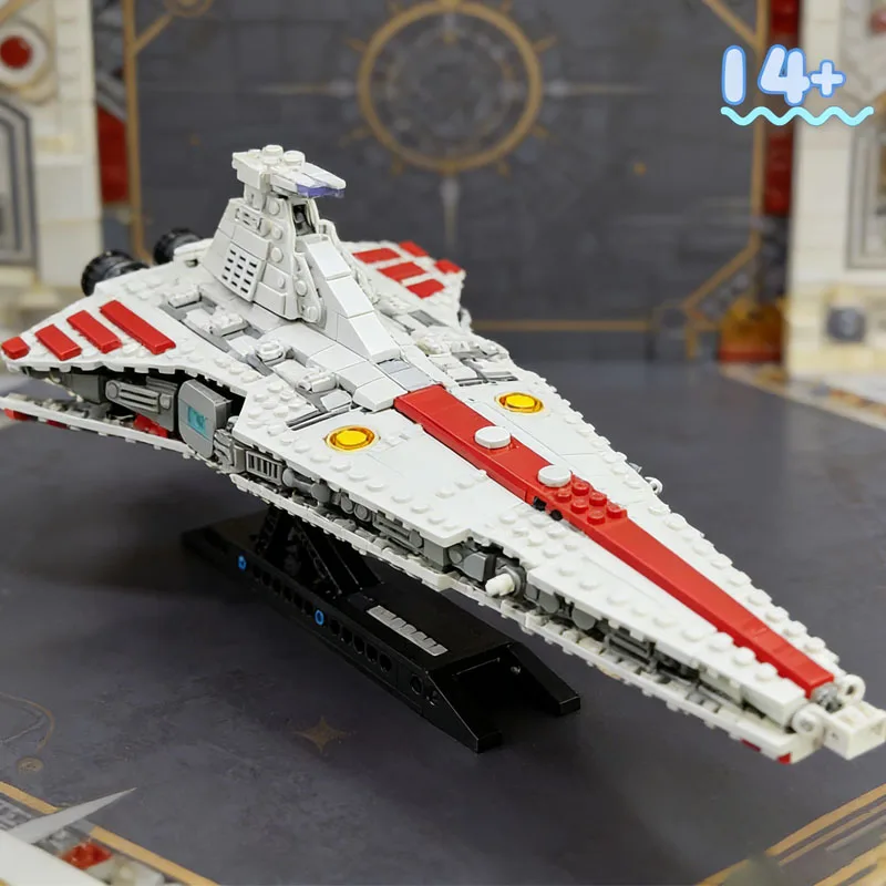 Nouveau 2026 – 643 pièces – Blocs de construction MOC Venator Republic Cruiser de l'ère Clone Wars – Navire d'attaque à double ponts – Cadeau pour fans adultes – 75441
