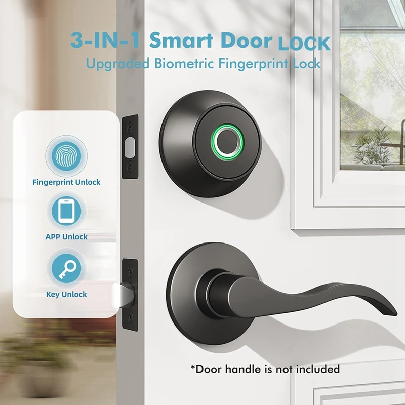 Smart Fingerprint Recognition Door Lock, Smart Deadbolt Lock With App Counting, Biometric Door Lock, Automatic Lock