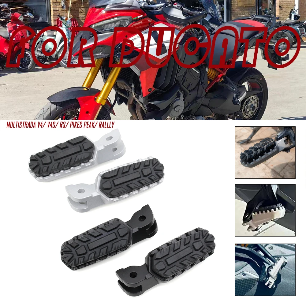 Motorcycle Front Rear Footrest Foot Pegs Pedals For Ducati Multistrada V4/ V4S/ RS/ Pikes Peak/ Rallly Multistrada V2 V2S 2021+