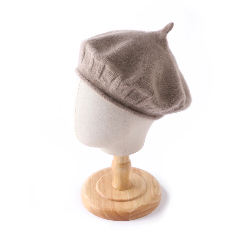 المرأة 100% الكشمير القبعات الفرنسية الفنان نمط شتاء دافئ Brimless قبعة ريترو بلون أنيقة مريحة قبعة للفتيات #2