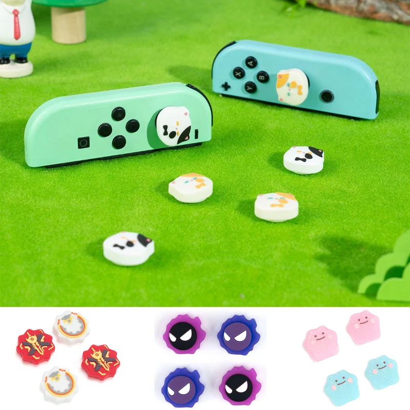 Referee Cat Silicone Case Joystick Soft Cover For Nintendo Switch Oled NS Lite Console Joy-con Thumb Stick Grip Cap Protector