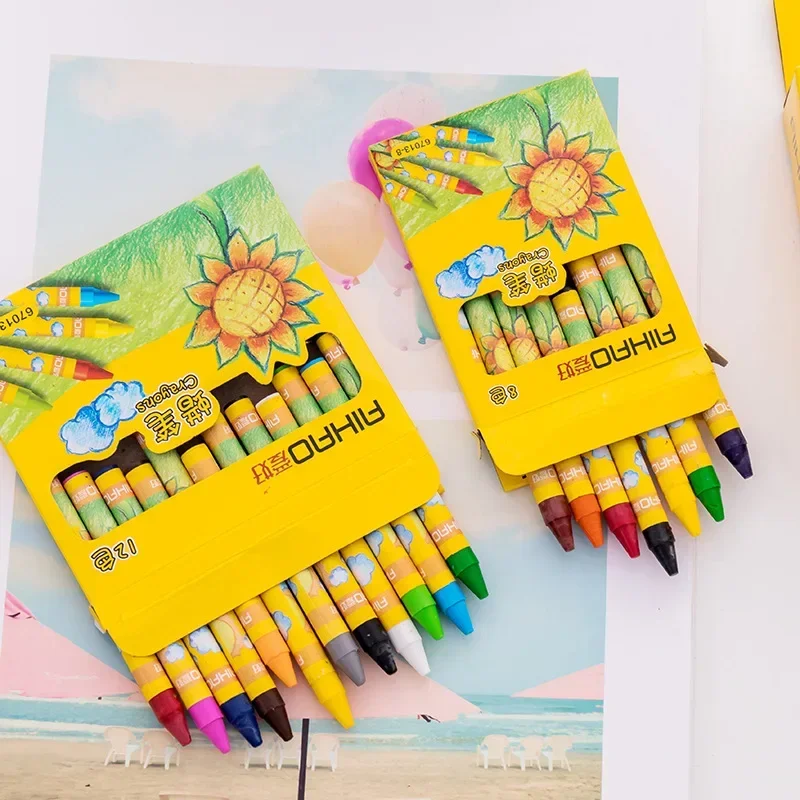 Creative Cartoon 8/12/24 Colors Non-Toxic Crayon Oil Pastel Painting Stick Kids Student Pencils for Drawing Art Supplies image 3