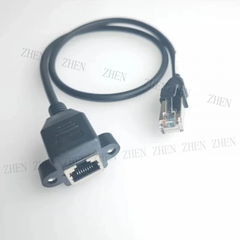 Y Y Network Extension Cable RJ45 CAT6 with Fixed Seat Ear Lock Screw Panel Ethernet