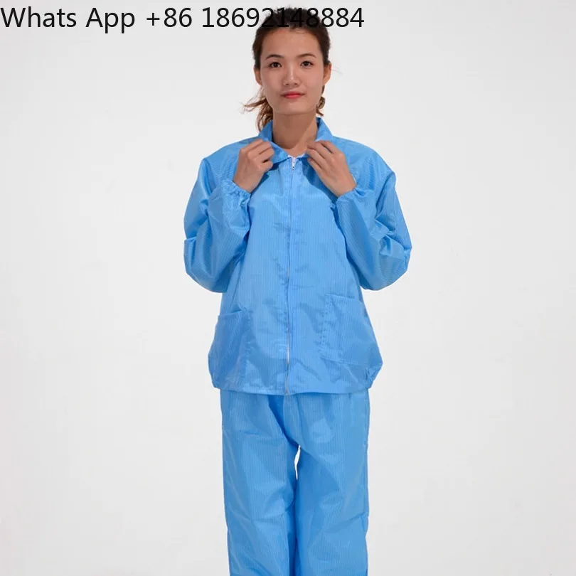 Anti-static new top purification lapel workshop overalls, dust-free and sterile set 0004GJ