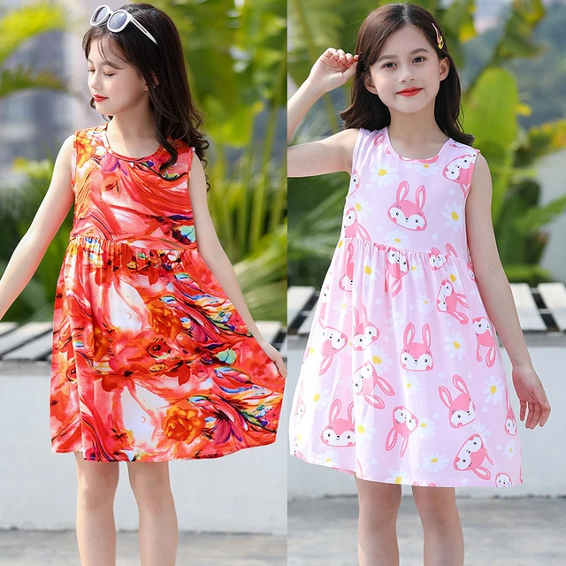 Vestidos de popelina para ninas de 6 8 10 12 y 14 anos vestidos florales bohemios para ninas vestidos de playa informales para ninas AliExpress