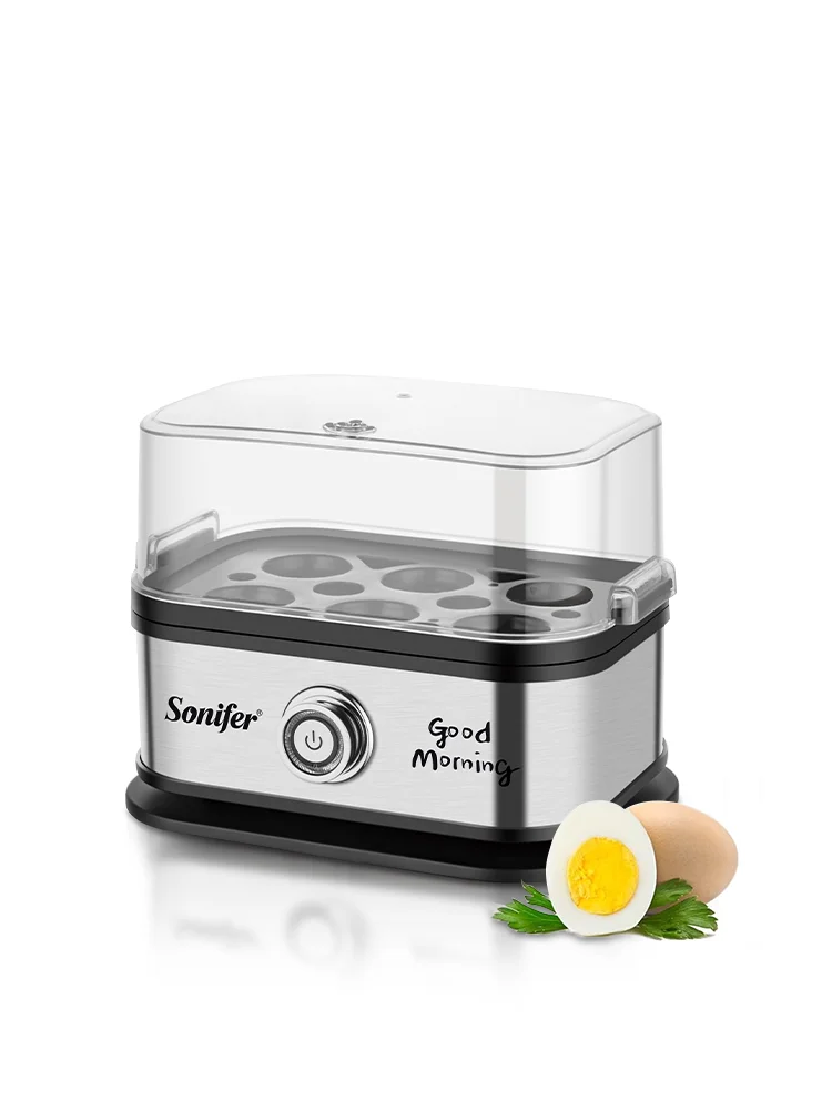 

Sonifer 200W Egg Boiler with 6-Egg Capacity, Food Grade Material, Anti-Dry Burn Protection, Steam Surround Heating