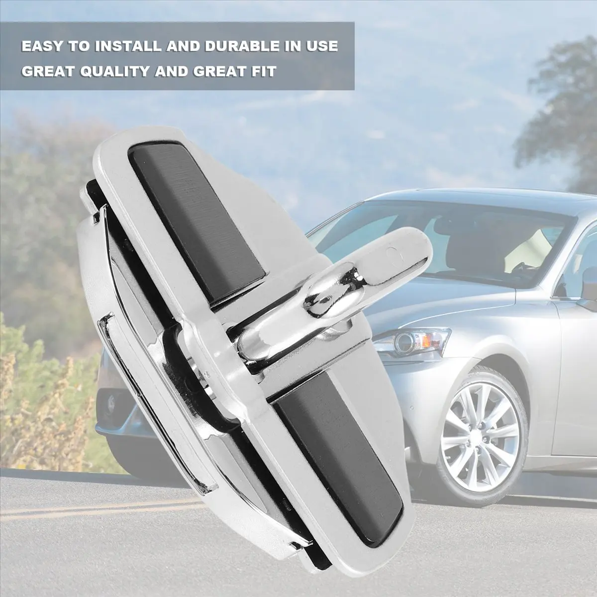 #17X  Door Lock Stabilizer for All els,1 Sets TRD Door Stabilizer Door Lock Protector Latches Stopper Cover (Silver & Black)