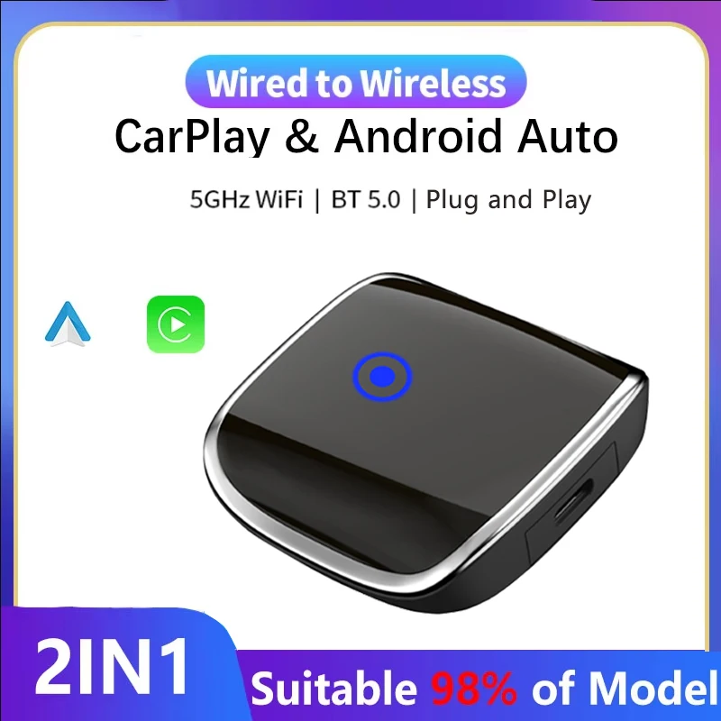 Wireless CarPlay Android Auto Adapt For Wired CarPlay Display To Wireless 2in1 Smart Box For Mazda Toyota Mercedes Peugeot Volvo