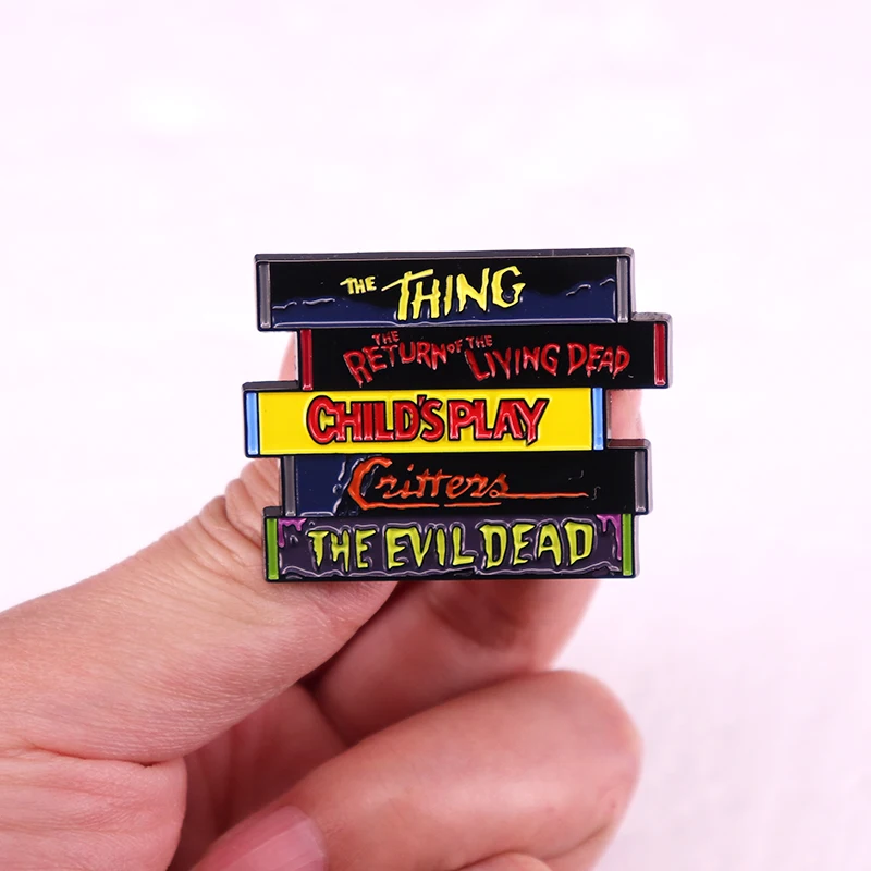Horror Movie Tape Badge Enamel Pin Brooch Jewelry Backpack Decorate Gift for Film Buffs Cult - view 3