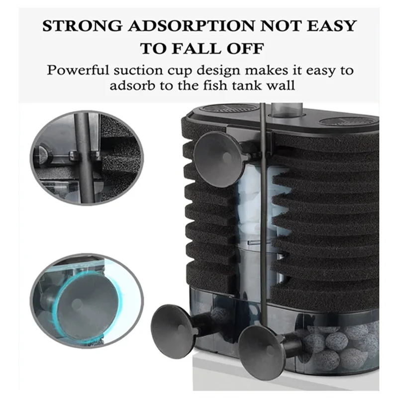 ABJO-Essential Air Lifting Internal Filter For Freshwater Aquariums, Suitable For Small And Medium Fish Tanks