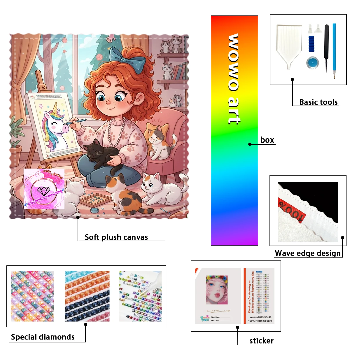 

【pilar Diamond Art】The Girl Who Sticks Diamonds 100% Full Diamond Stamping Kit Perfect Masterpiece worth Buying