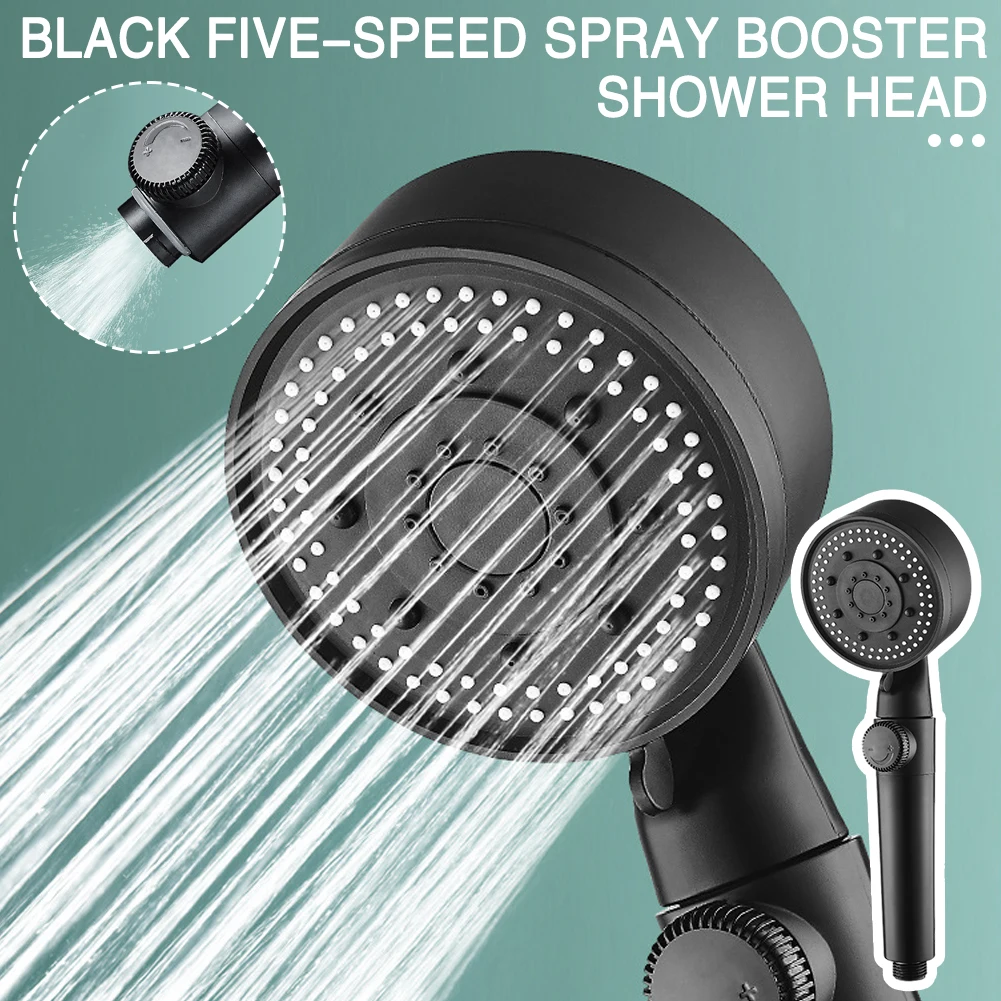 5-Modes Boosters Shower Head Replacement One Press Water Stop Function Shower Head For Bathroom Gym Hotel