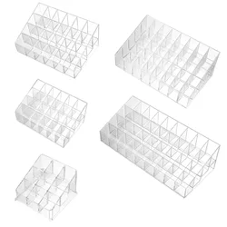 Organizador de maquillaje acrílico transparente, estante de exhibición de 9/24/36/40 rejillas, soporte para pintalabios, estuche para cosméticos, esmalte de uñas, herramienta organizadora de maquillaje