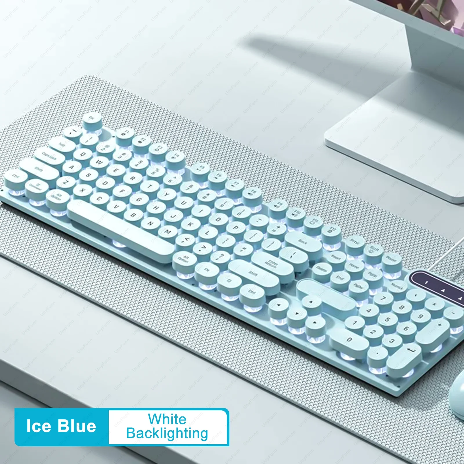 Ultra-thin Silent Wired Keyboard Mechanical Feel Colorful Backlit Breathing Light Gaming 104-Key E-sports Office for LAP/PC