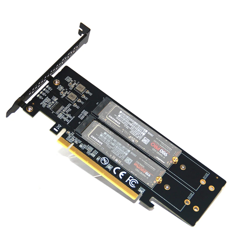 PCle4.0 X16 to 4xNVME M.2 Expansion Card M.2 SSD GEN4 PCIe4.0 PC Motherboard X1 X4 X8 X16 Expansion Card For 2230 2242 2260 2280