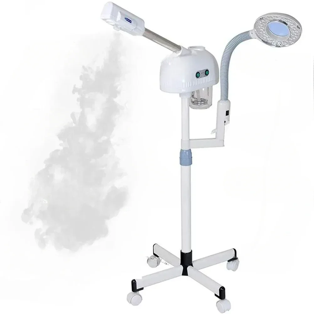 Ozone Facial Steamer 2 IN 1 Hot Steam Sprayer Humidifier with 5X LED Magnifying Lamp Mist Aromatherapy 360° Rotatable Vaporizer